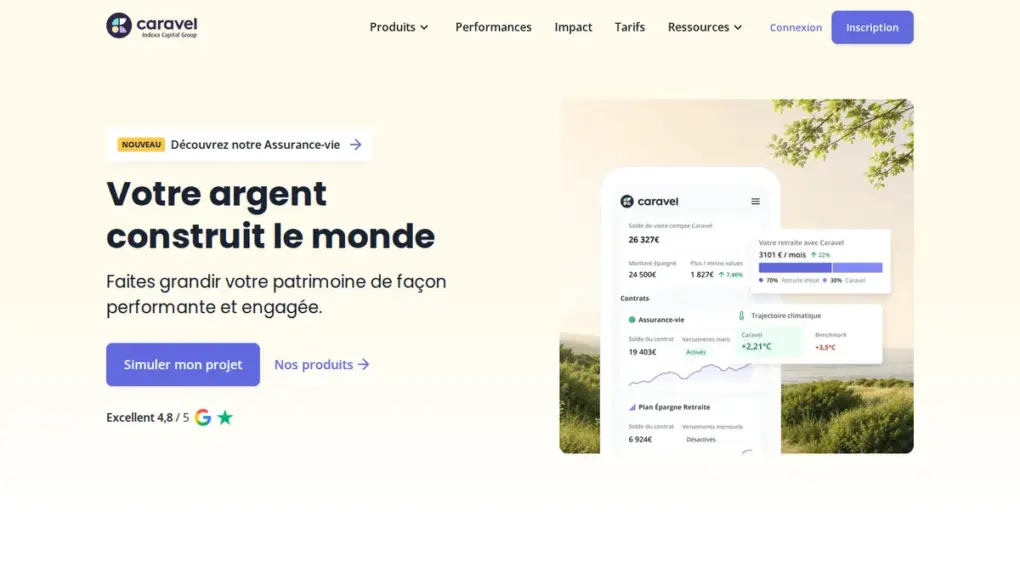 Page d'accueil de Caravel